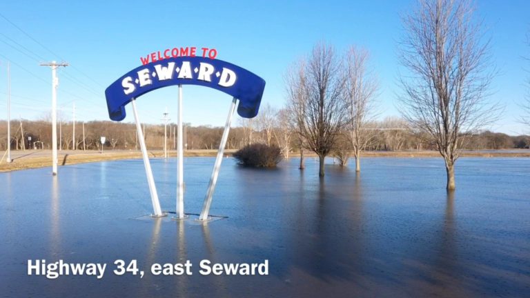 Flooding in Seward Nebraska at the Seward Entrance on Highway 34 east